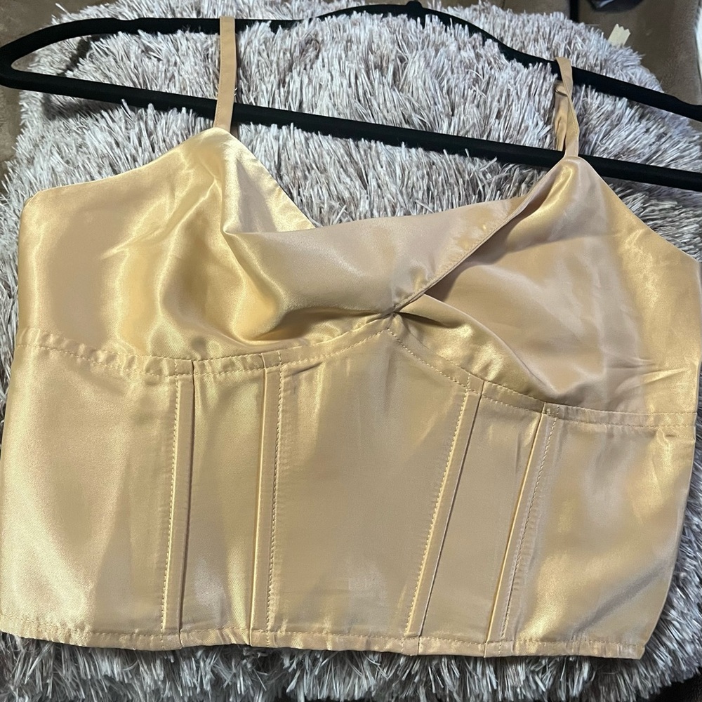 Satin Boned Corset Style Crop Top